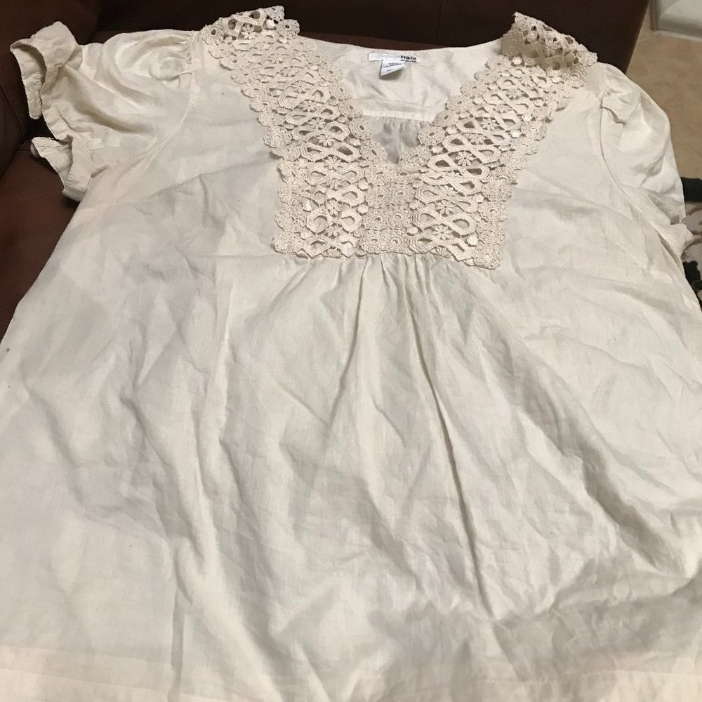 NWOT Beige cotton Blouse H&M Size 12